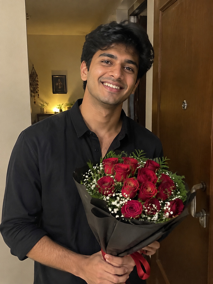Aarav with roses