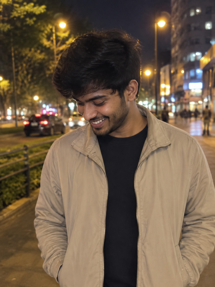 Aarav at night